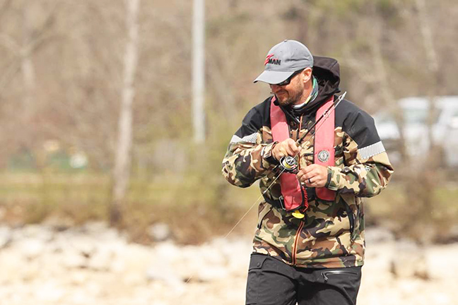 Jeff Gustafson fishes for bass