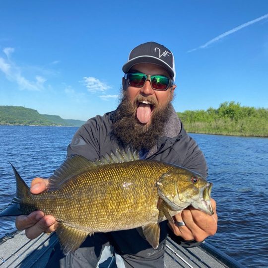 Bagley Pro Dane Vocelka with a 2 lb. 15 oz. Mississippi River Smallmouth