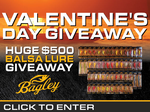 Bagley Baits Valentines Day crankbait giveaway win $500 in baits